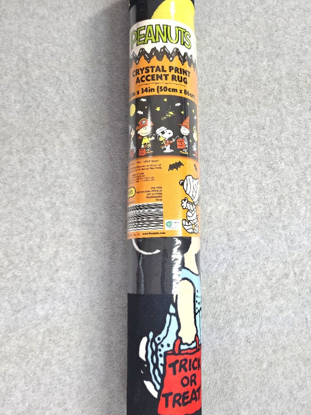 Peanuts Gang Happy Halloween Accent Rug 20"x34" Trick Or Treat Snoopy NEW